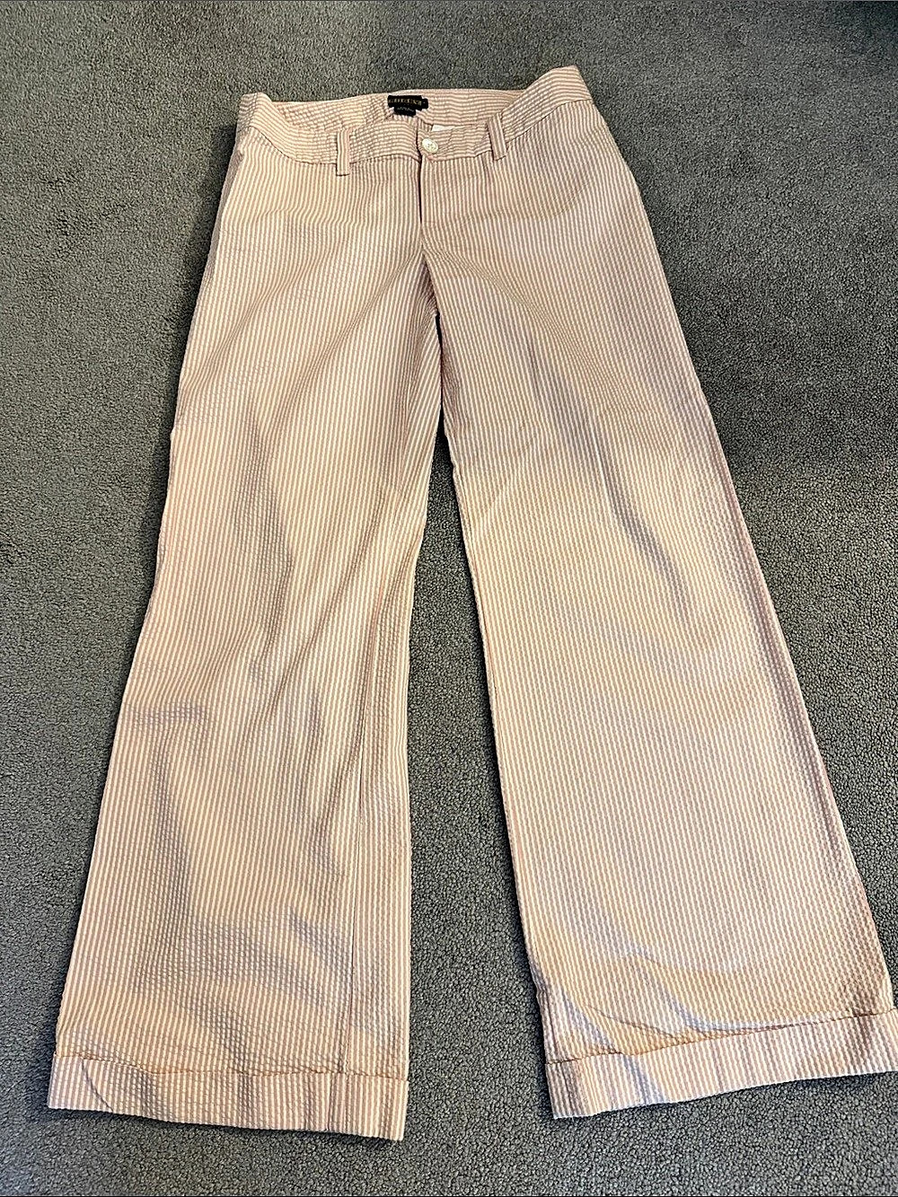 Ralph Lauren Rugby Striped Wide Leg Pants in Pink & White Size 4